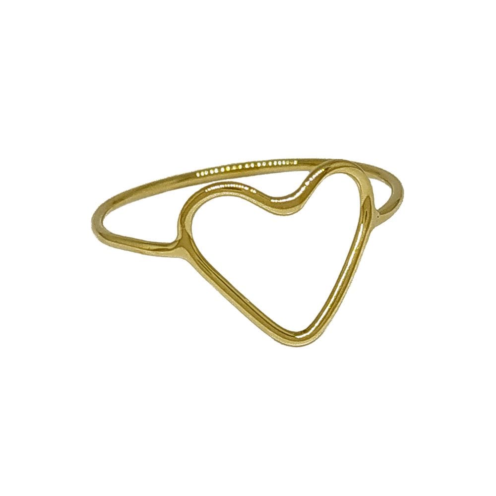 Anel Em Ouro 10k 416 Coração Fio Redondo