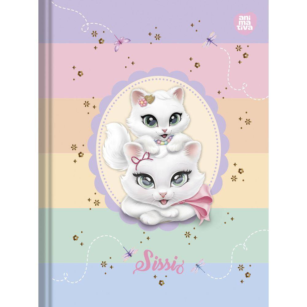Agenda Escolar Permanente Gatinha Sissi Baby Permanente 64 Folhas Animativa