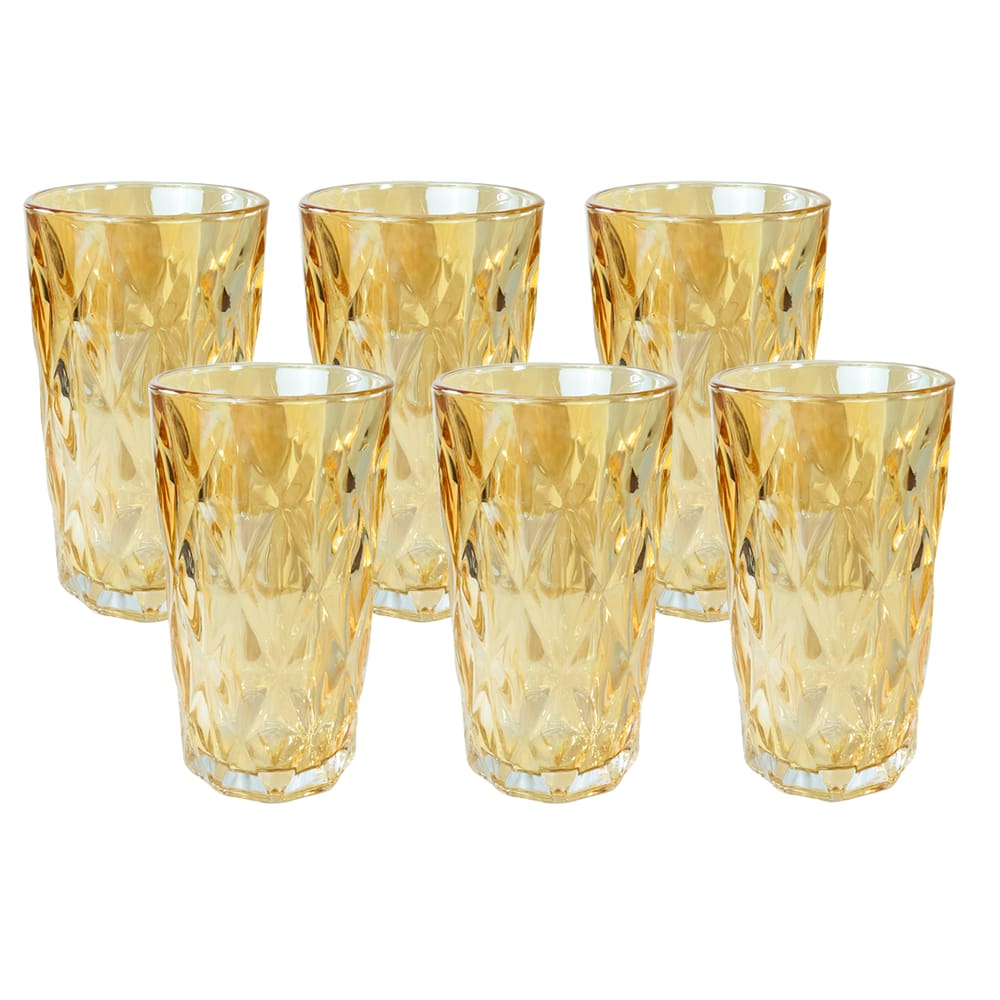 Jogo De Copos De Vidro 6 Peças Diamond 270Ml