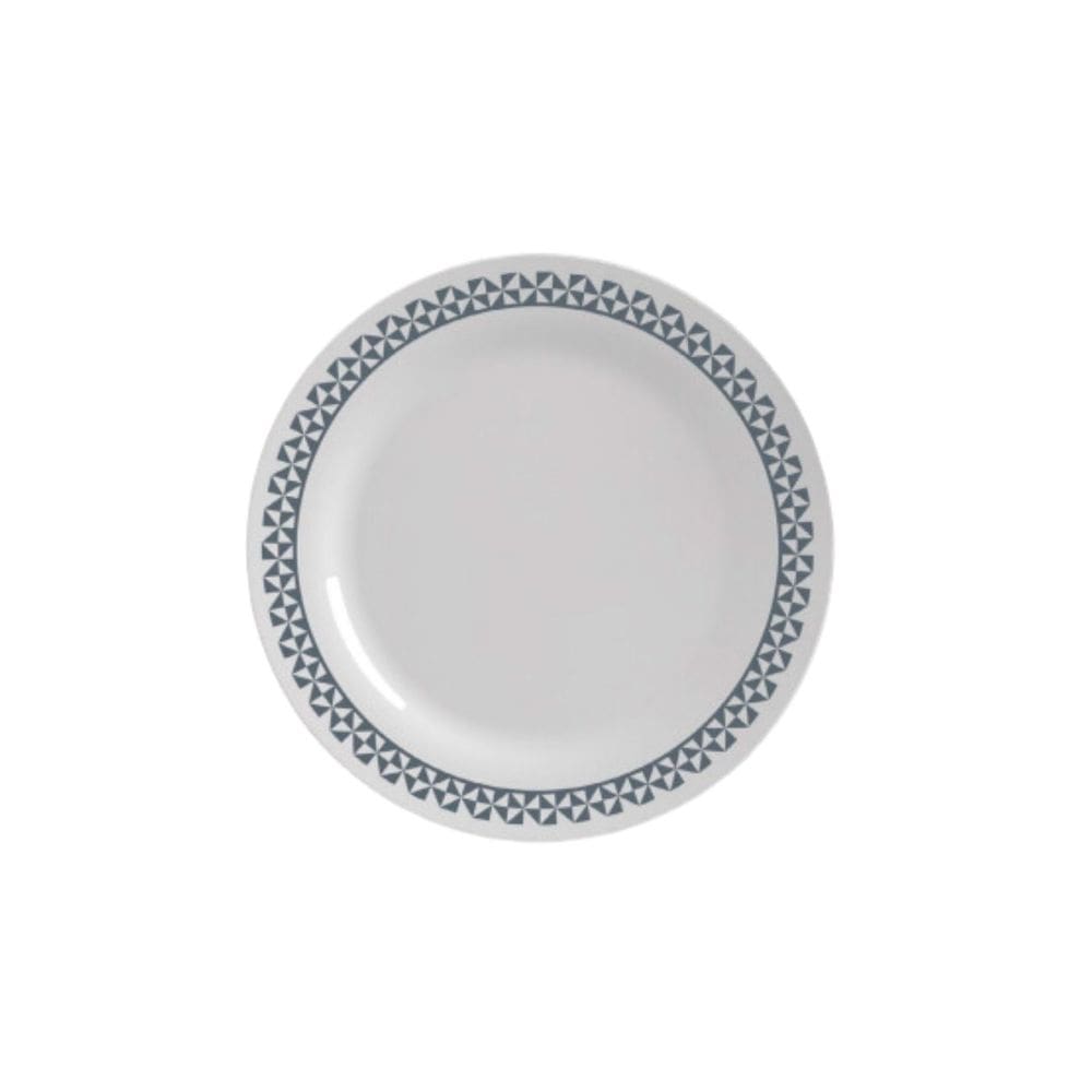 Jogo Prato Raso Geometric Opaline Menu Vidro Kit 6 Peças
