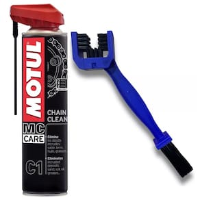 Kit Lubrificante Corrente Moto C1 Chain Clean 400Ml + Escovinha Limpeza Corrente - Promocao