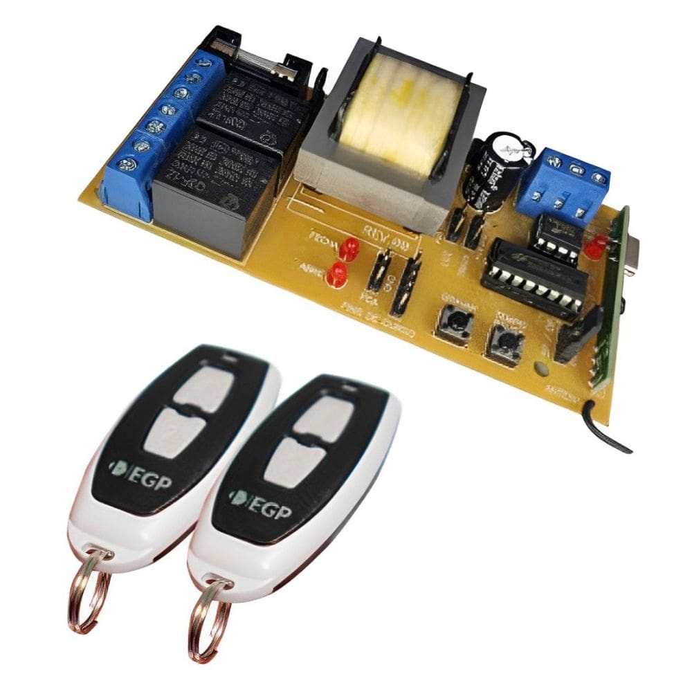 Placa Central nb52 para Motor Portão Automático com 2 Controle 433mhz Configurados para Casa