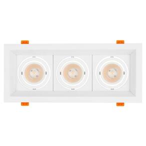 Spot Duplo Recuado 3x10w Embutir Branco - Orbital Triple Branco