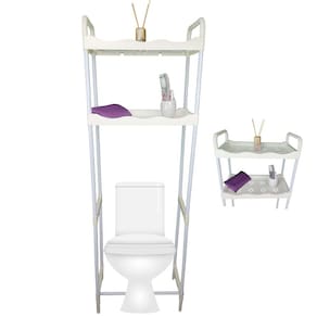 Rack Estante Banheiro 2 Prateleiras Vaso Sanitario Casa Organizaçao Lavanderia Cozinha Armazenamento Pratico