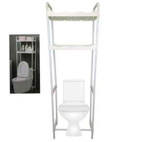 Rack Estante Banheiro 2 Prateleiras Vaso Sanitario Multiuso Casa Cozinha Lavanderia Organizaçao Seguro Pratico Armazenamento