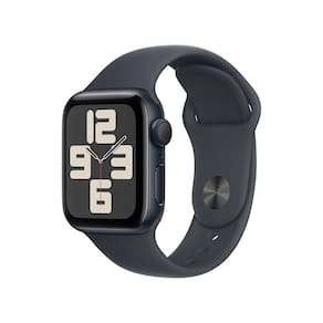 Apple Watch SE GPS • Caixa meia-noite de alumínio – 40 mm • Pulseira esportiva meia-noite – M/G