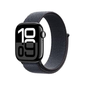 Apple Watch Series 10 GPS • Caixa preta brilhante de alumínio – 42 mm • Pulseira loop esportiva tinto