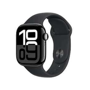 Apple Watch Series 10 GPS + Cellular • Caixa preta brilhante de alumínio – 42 mm • Pulseira esportiva preta – M/G