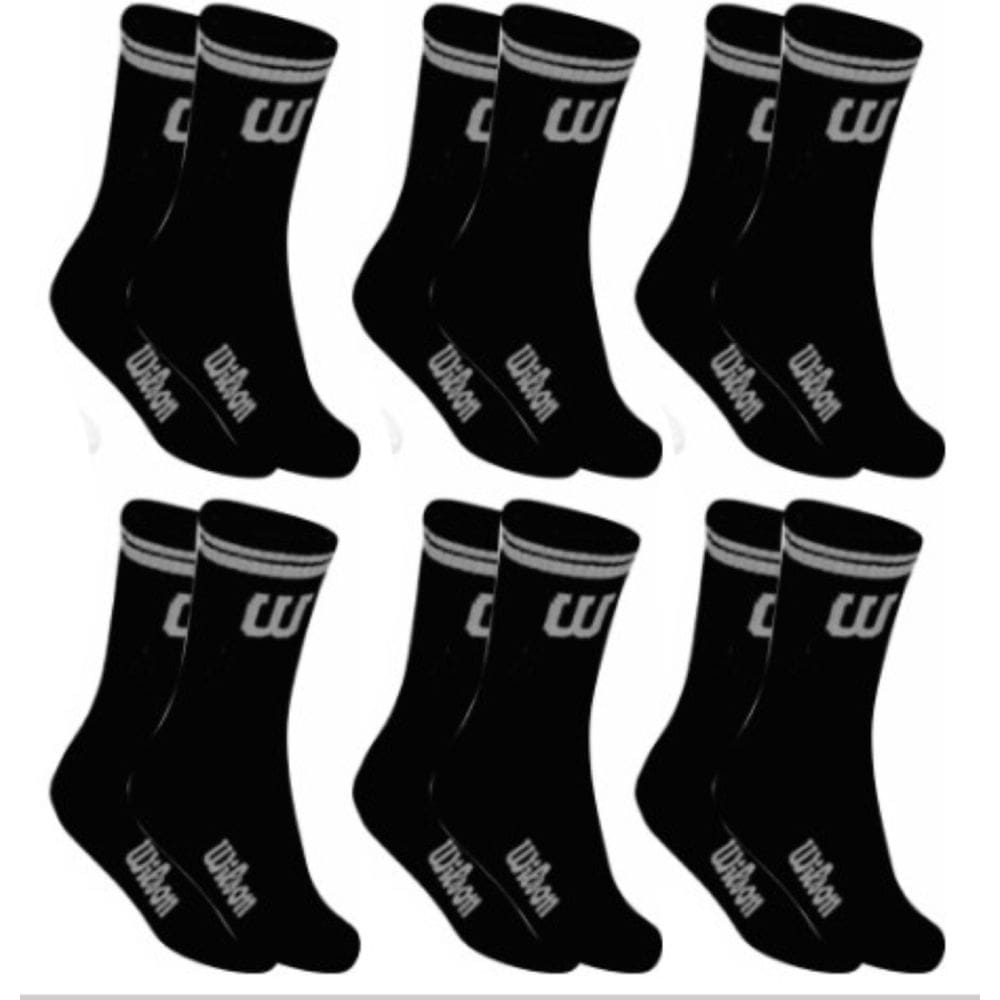 Kit 6 Meias Cano Alto Unisex Adulto Preta