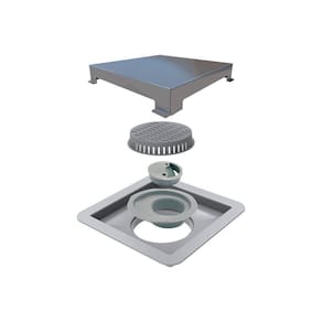 Ralo Linear Elleve Square 210 15x15 Com Tampa Inox Inox 210