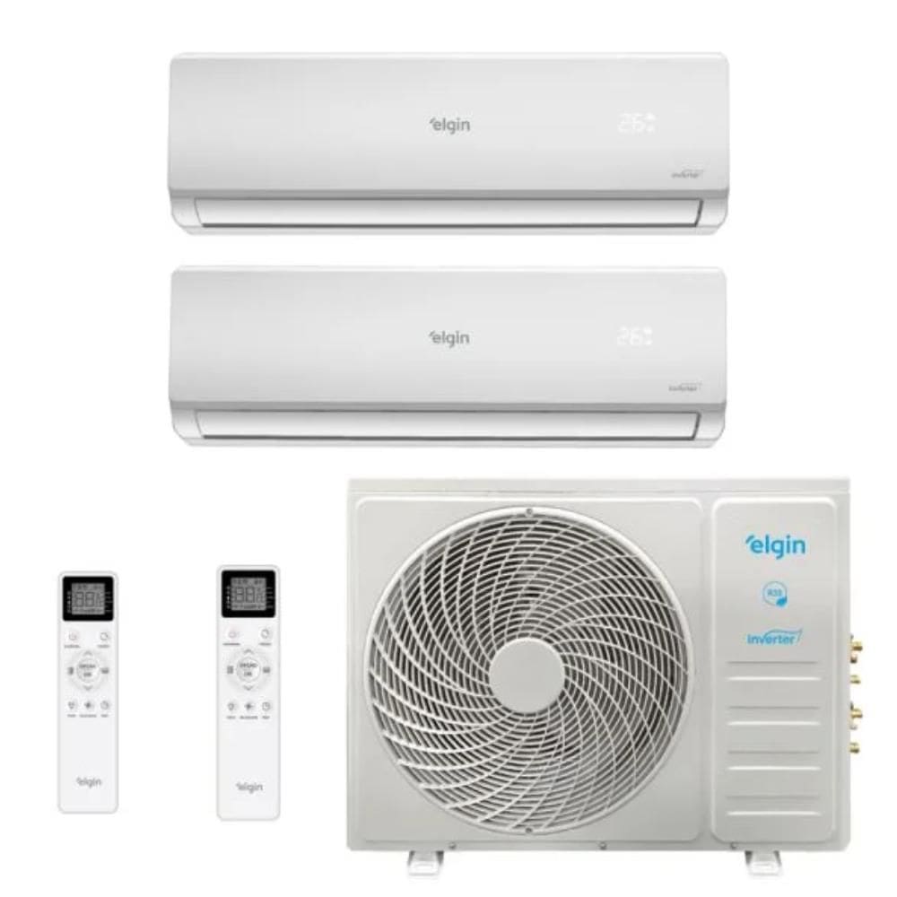 AR Condicionado Bi-Split Inverter Elgin 18.000 Btus Quente e Frio 220v (2X Evap HW 09.000) Plus R-32 Wi-Fi