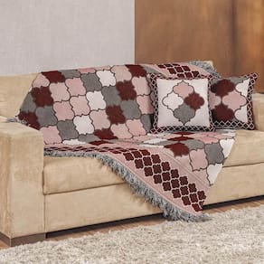 Kit Xale Decorativo Turin Jacquard Estampado 3 Peças - Marrocos Compose
