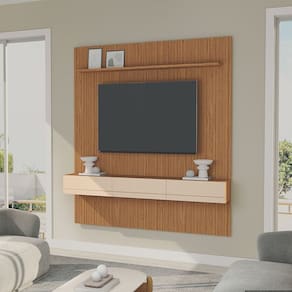 Painel Siena 180 Cm com Nicho 175 Cm Cedro/Off White