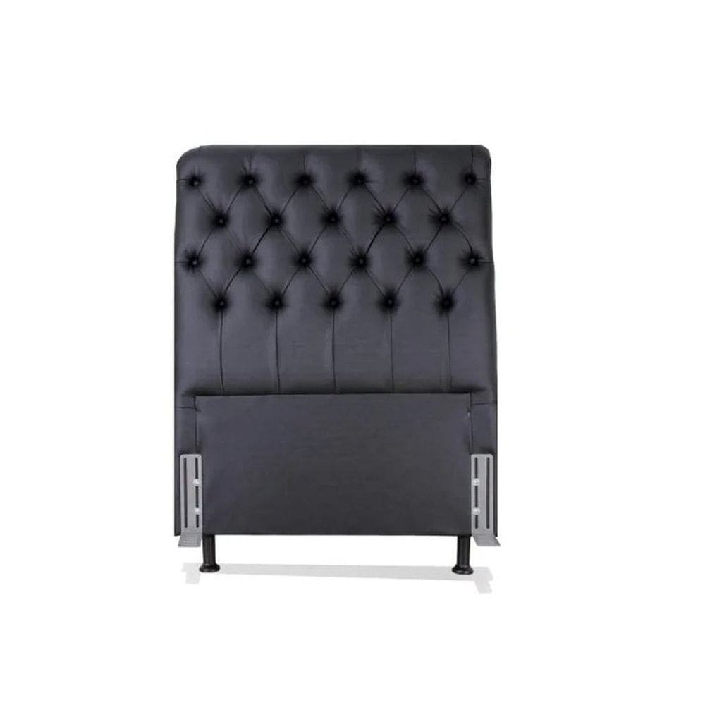 Cabeceira de Cama Box Solteiro 88cm Pádua Couro Preto