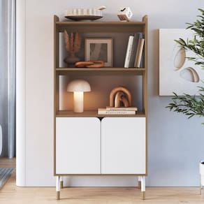 Armário Alto 2 Portas 80cm Home Office Flexus Hanover/Branco