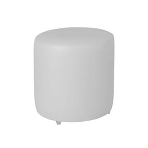 Puff Redondo 40cm X 40cm X 40cm Diametro Courino sem Rodizios Branco