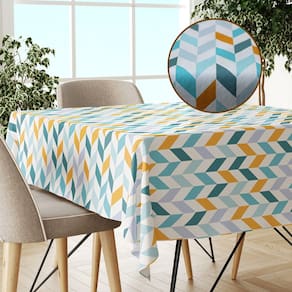 Toalha Mesa Plástica Térmica Chevron Am 12 Lugares 3,50