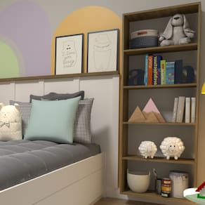 Estante Infantil para Organizar Brinquedos e Decoração Carvalho Mel Yescasa Mel