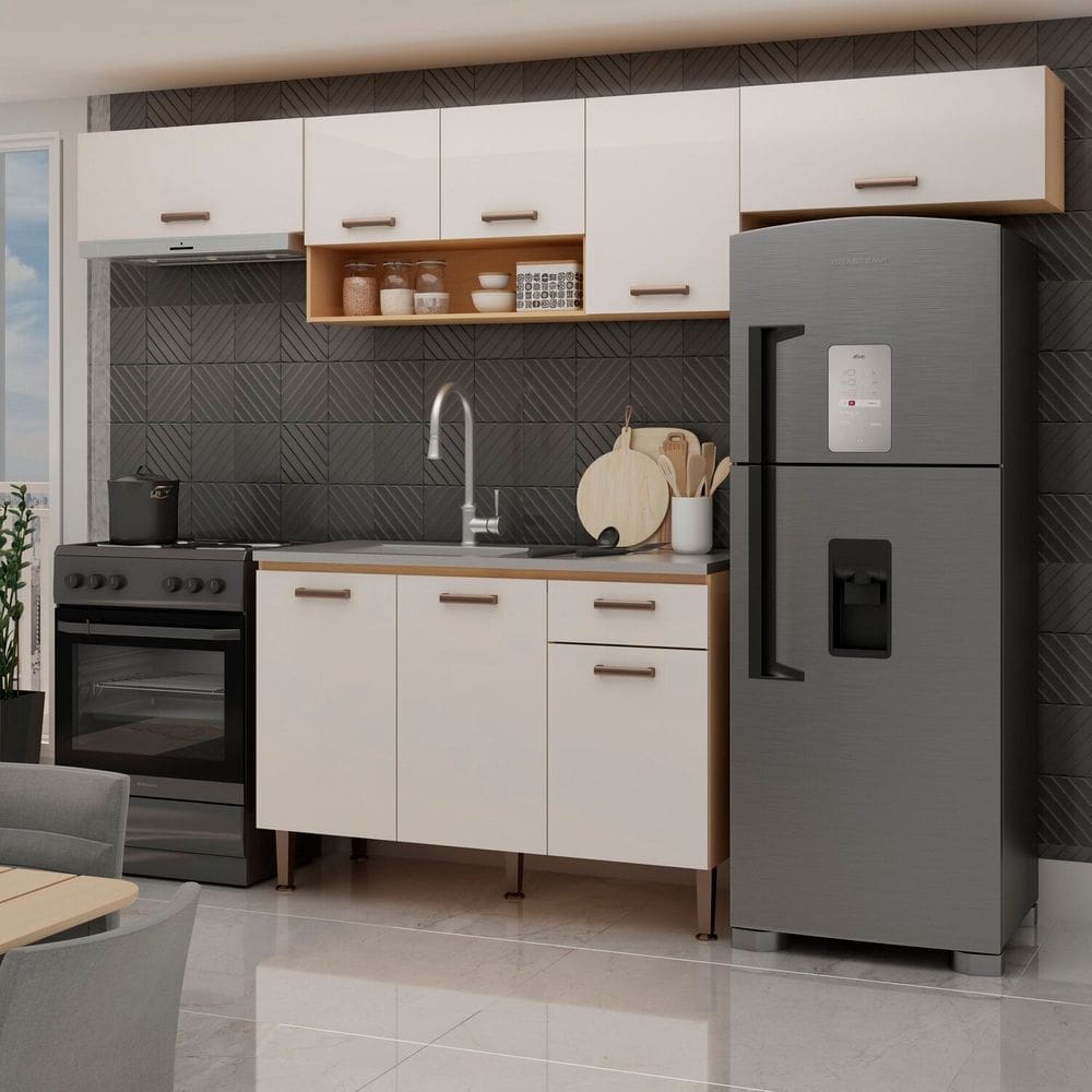 Cozinha Completa Modulada 4 Peças 100% Mdf Freijó