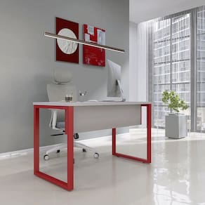 Mesa Madeira 120x60cm M120/60p25tub Cinza/Vermelho