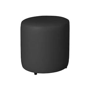 Puff Redondo 40cm X 40cm X 40cm Courino sem Rodizios Preto