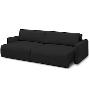 Sofá Retrátil Reclinável Para Sala De Estar Living 210cm Sevilha F04 Veludo Preto