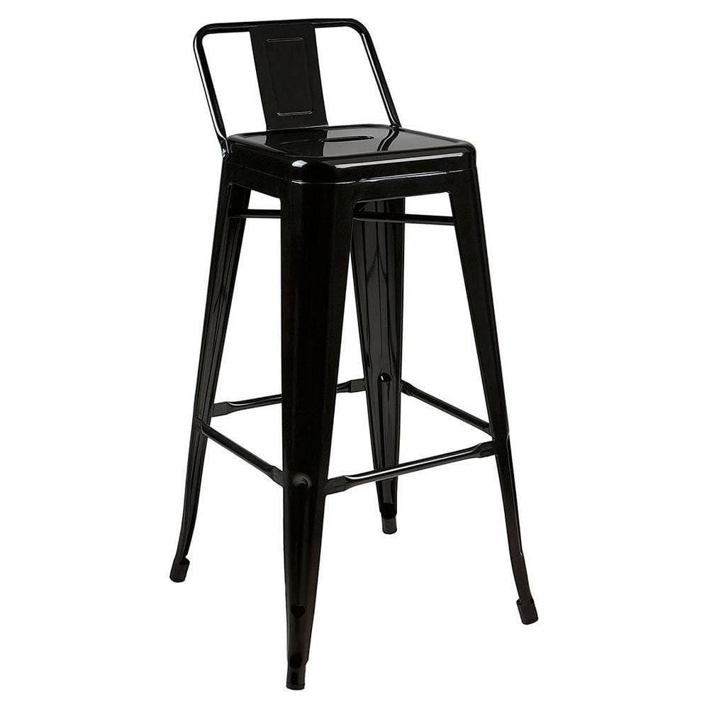 Banqueta Berlim Alta Com Encosto - Preto