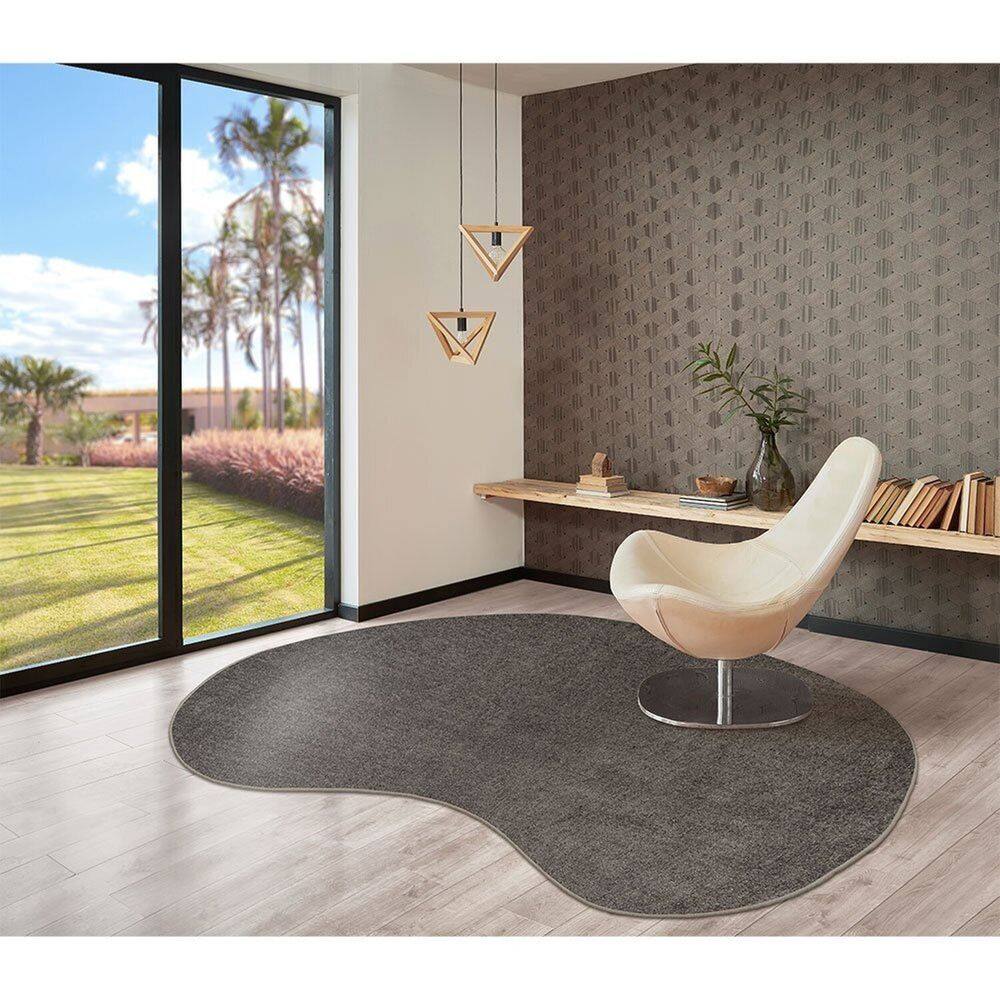 Tapete 145x195cm Elegant Organico Feijão Cinza