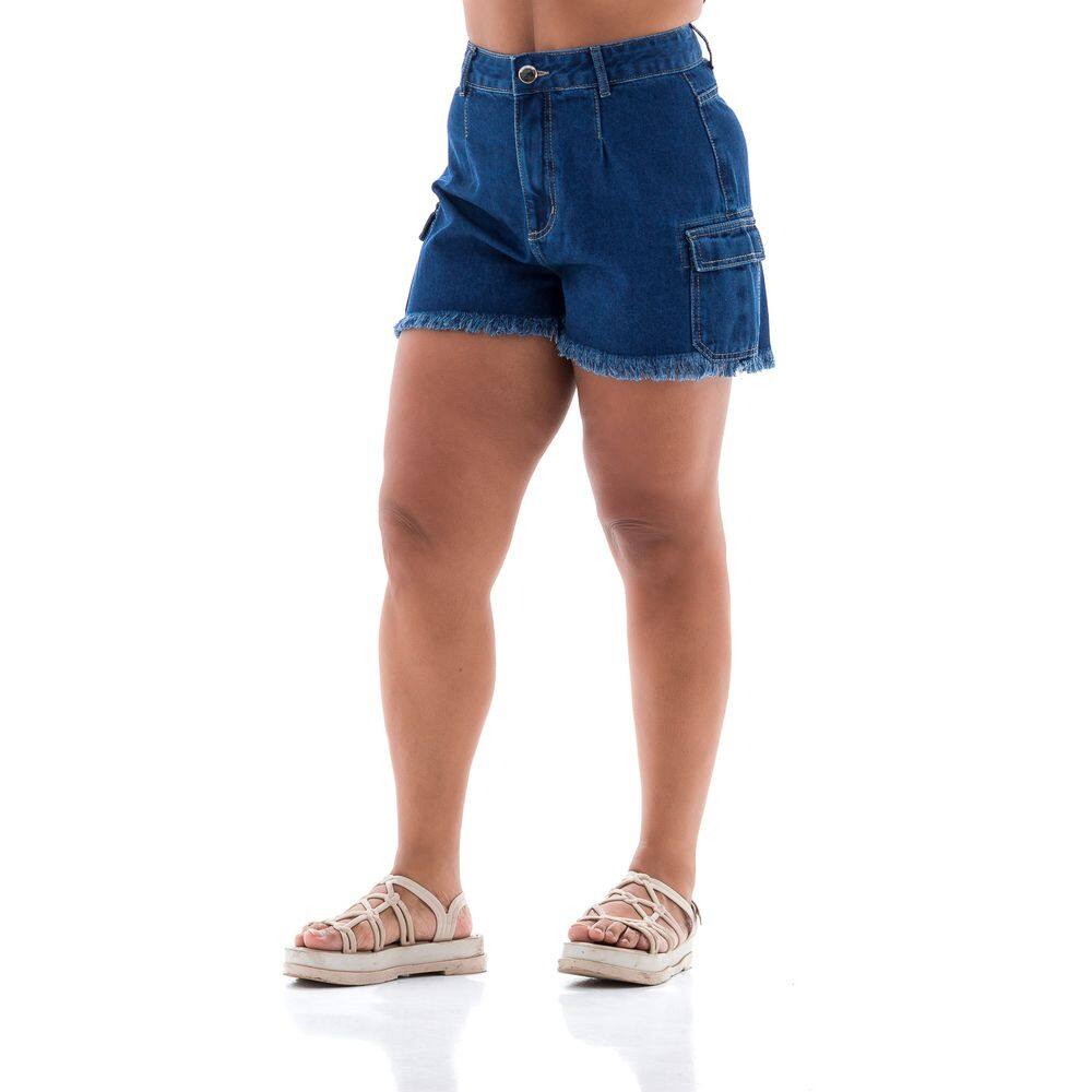 Shorts Jeans Feminino Arauto Mom Cargo