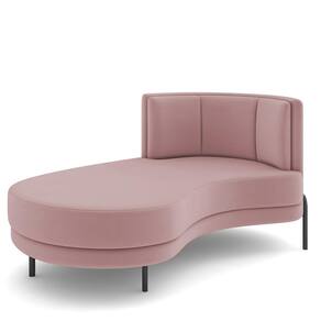 Sofá Chaise Longue Living Lucca Esquerdo D02 Veludo Rosê C-305