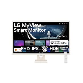 Monitor LG MyView Smart - Tela IPS de 32`‘, FHD, WebOs, Screen Share, HDR10, ThinQ, Air Play 2, Bluetooth, USB, HDMI - 32SR50F-W