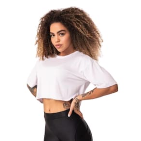 Cropped DLK Feminino Manga Curta Fitness Moderno Dia a Dia