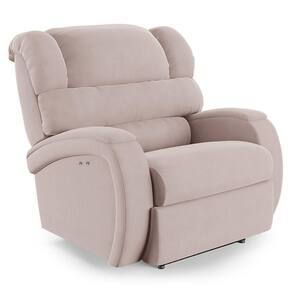 Poltrona Do Papai Reclinável Napoli Power Touch Massagem Veludo Rosê Fh1