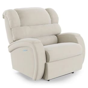Poltrona Do Papai Reclinável Napoli Elétrica Botão Led Massagem Veludo Bege Fh1