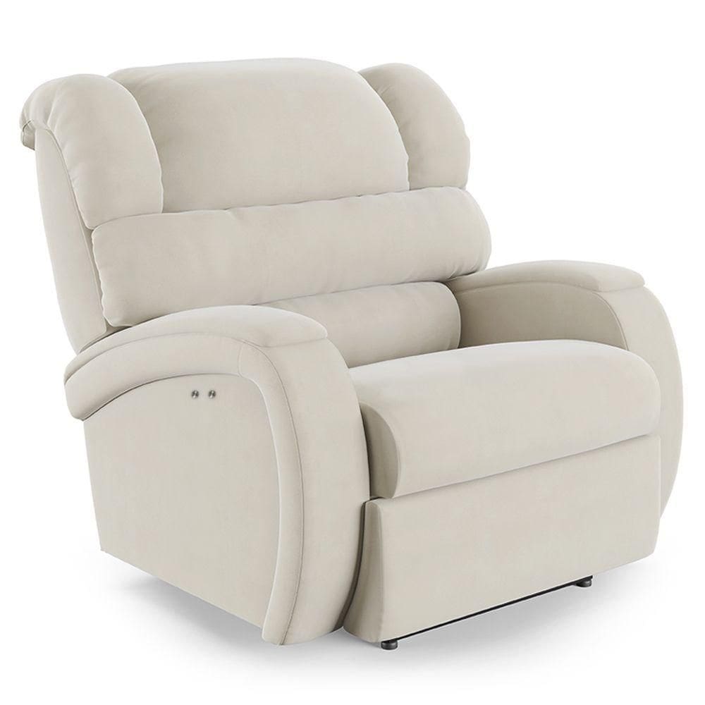Poltrona Do Papai Reclinável Napoli Power Touch Massagem Veludo Fh1 Bege