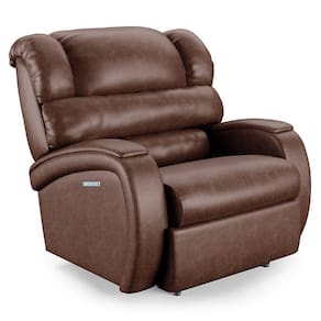 Poltrona Papai Reclinável Napoli Elétrica Botão Led Massagem Pu Marrom Brilho Fh1