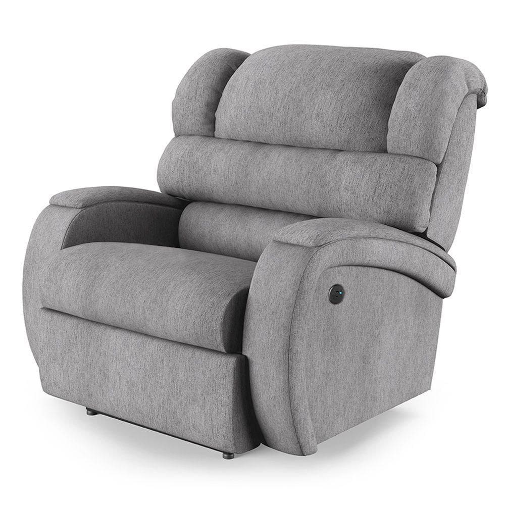 Poltrona Do Papai Reclinável Napoli Controle Power Elétrico Usb Linho Cinza Fh1