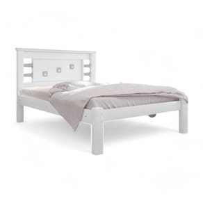 Cama Casal Com Detalhe De Luxo Cabeceira Lavínia Branca