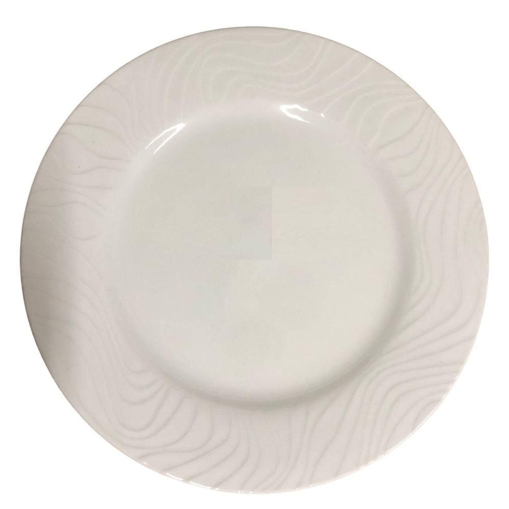 Prato Porcelana Raso 27cm Branco Luiza Schmidt