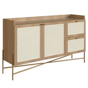 Balcão Aparador Buffet 2 Portas Pé Metal Arlo A10 Hanover-dourado - Mpozenato