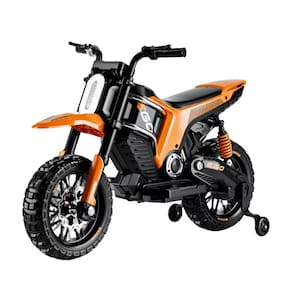 Moto Elétrica Infantil 12v Motocross Zs Laranja Farol de Led e Entrada Usb