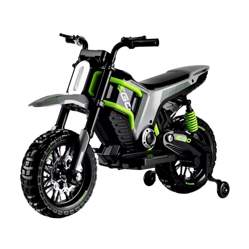 Moto Elétrica Infantil 12v Motocross Zs Verde Farol de Led e Entrada Usb