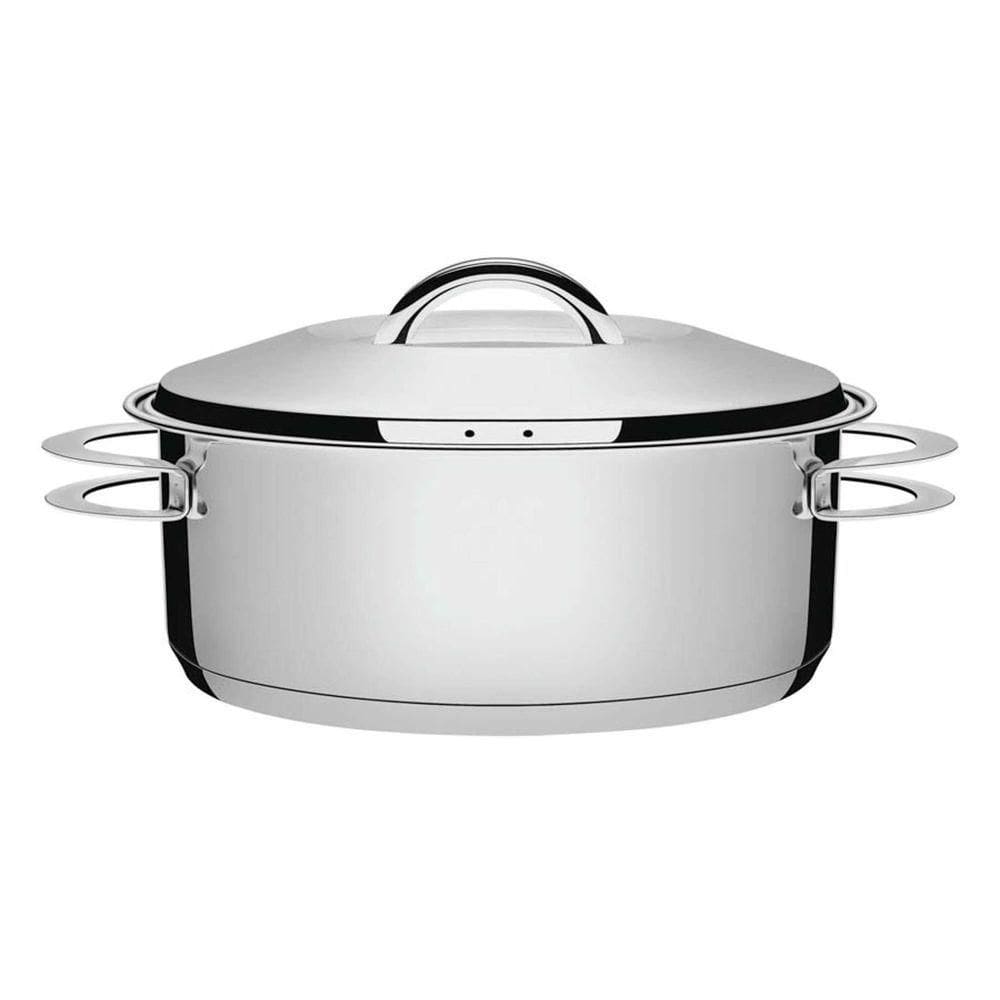 Caçarola Tramontina Solar Rasa Em Aço Inox Fundo Triplo Com Tampa E Alças 28 Cm 7,1 L Tramontina