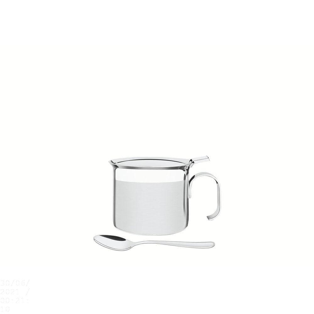 Açucareiro Tramontina Buena Com Alça Em Aço Inox Com Colher Detalhe Brilho 8 Cm 350 Ml Tramontina