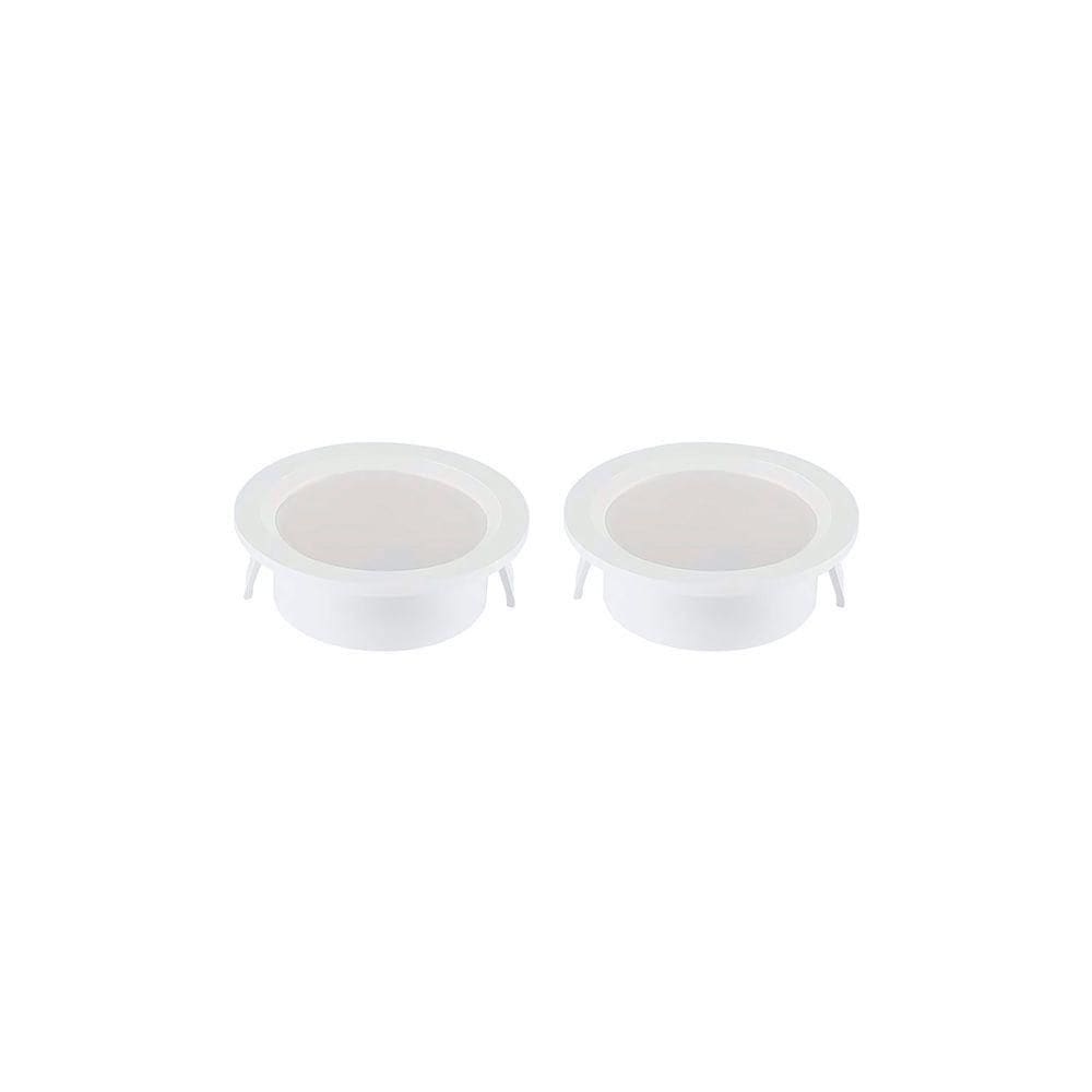 Kit 2 Spots De Embutir Para Móvel Nordecor Alua Redondo Led 2w Bivolt Branco 4000k Luz Neutra 6575