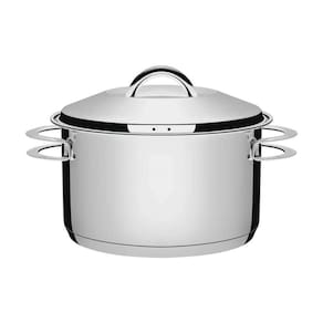 Caçarola Solar Solar Funda Em Aço Inox Fundo Triplo Com Tampa E Alças 28 Cm 8,4 L