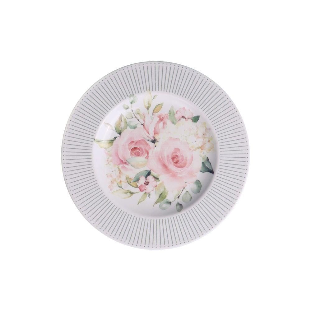 Prato Sobremesa Tramontina Ornatta Porcelana Decorada 21cm Tramontina