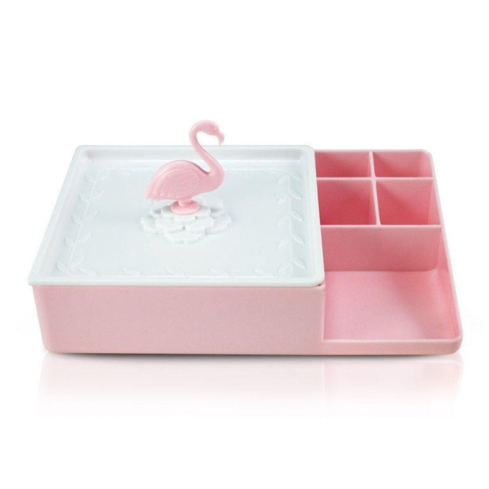 Organizador Multiuso Flamingo De Mesa Lifestyle Jacki Design Rosa-branco