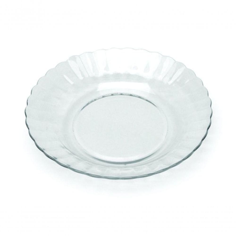 Kit Jogo Pratos Fundo Sopa Transparente 10 Peças 22,4cm