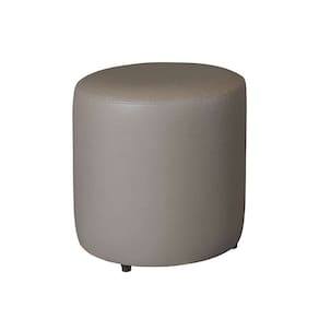 Puff Redondo 40cm X 40cm X 40cm Courino sem Rodizios Bege